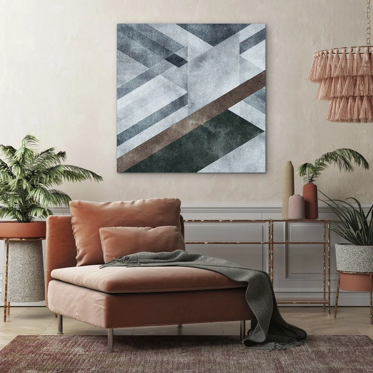Lærredstryk - Billede på lærred - Sofistikeret elegance i geometri - 50x50 cm