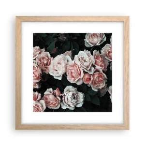 Plakat i ramme af lyst egetræ - Lyserød ansamble - 30x30 cm