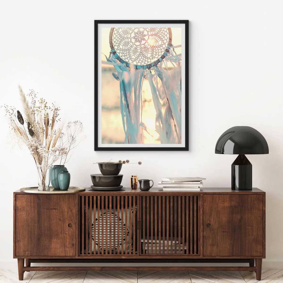 Plakat i sort ramme - Totem med blonder - 40x50 cm