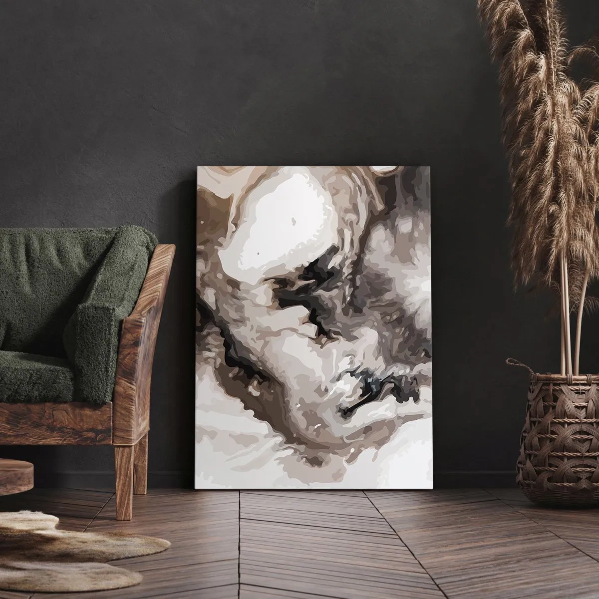 Lærredstryk - Billede på lærred - En galakses fødsel - 55x100 cm