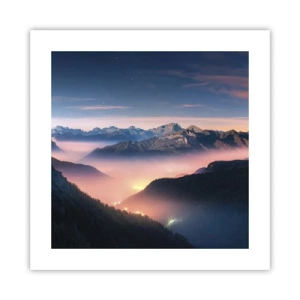 Plakat - Lys i dalene - 40x40 cm