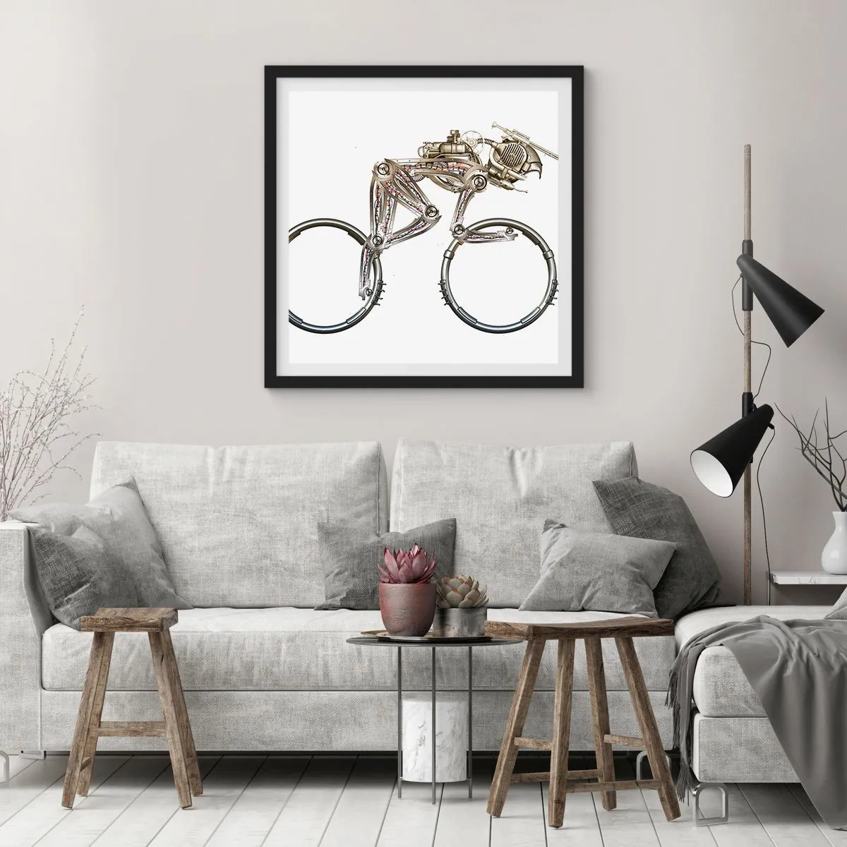 Plakat i sort ramme - En fantastisk maskine - 30x30 cm