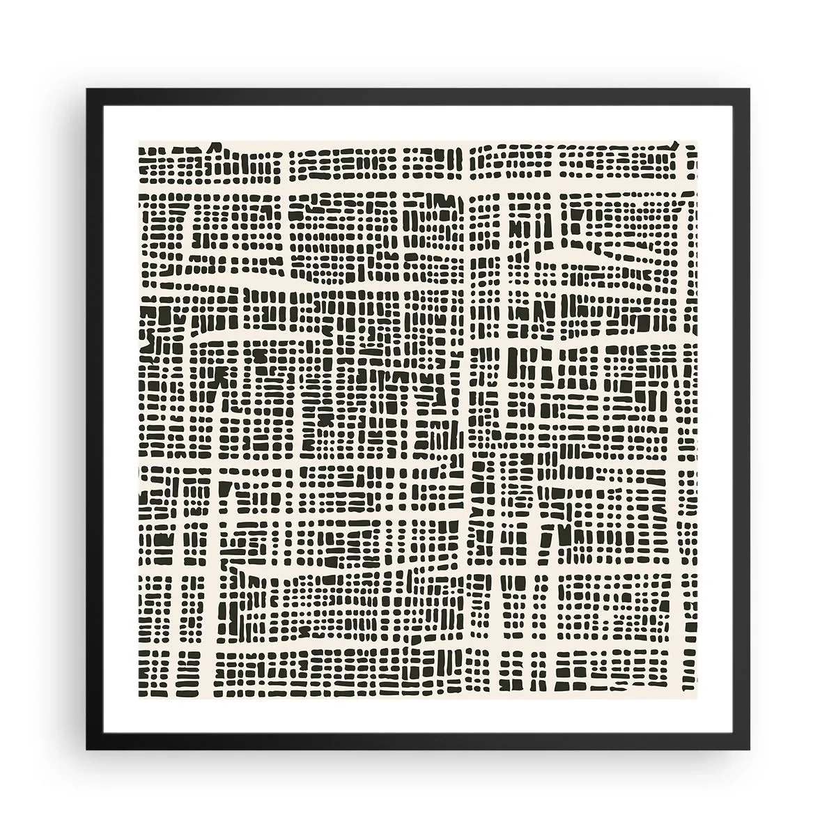 Plakat i sort ramme - En sammensætning vævet - 60x60 cm