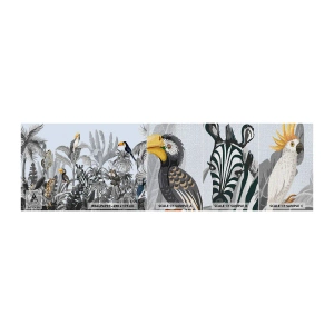 Prøve Fototapet Premium Canvas - En afrikansk fabel - Abstraktion, Jungle, Dyr - 100x30 cm