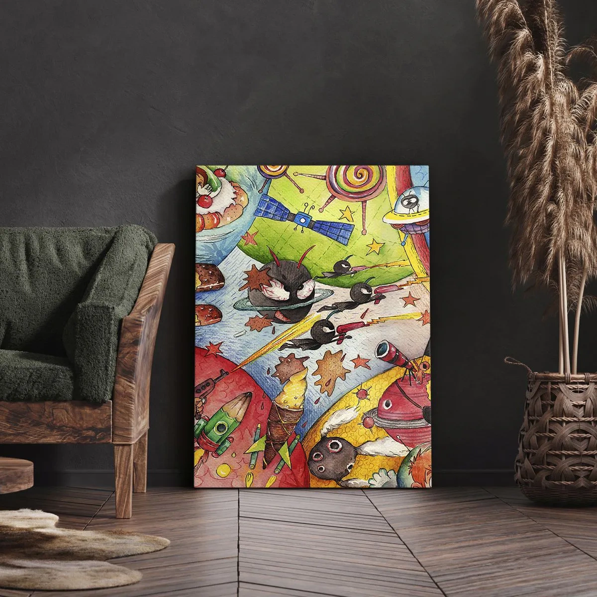 Lærredstryk - Billede på lærred - Et storslået rumeventyr - 50x70 cm