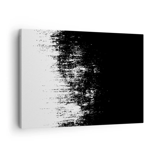 Lærredstryk - Billede på lærred - Minimalistisk abstraktion i sort-hvid - 70x50cm - Og vinderen er... - Moderne vægdekoration til stue og soveværelse ARTTOR