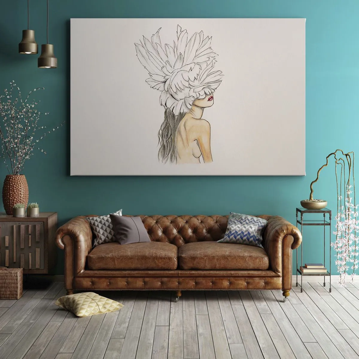 Lærredstryk - Billede på lærred - Skønhed kronet - 120x80 cm