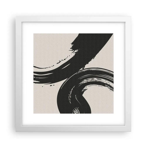 Plakat i hvid ramme - Fejende og cirkulær - 30x30 cm
