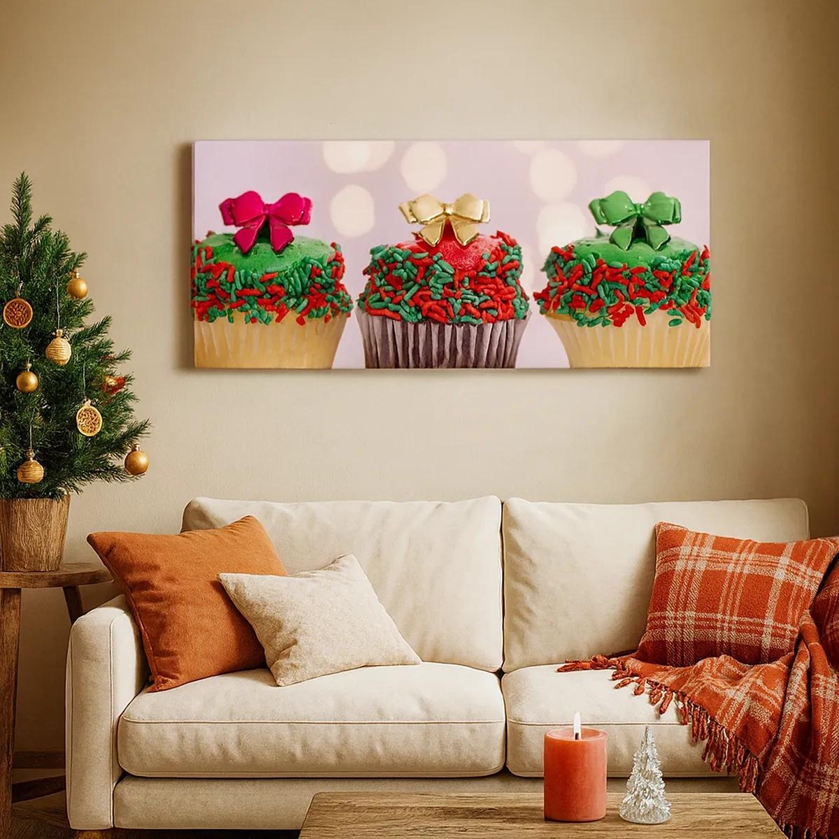 Lærredstryk - Billede på lærred - Slik i buen - 30x30 cm