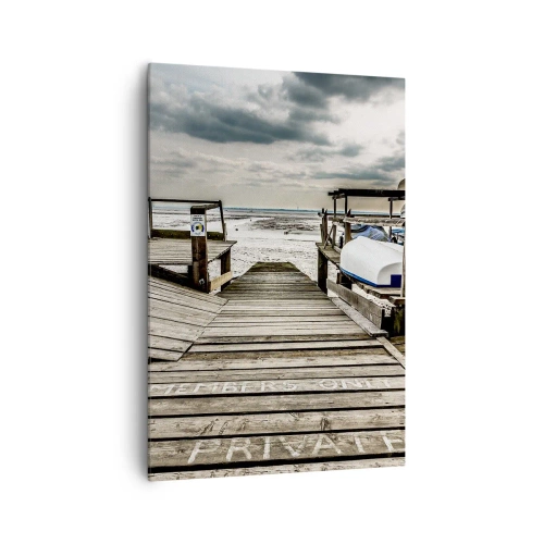 Lærredstryk - Billede på lærred - Stranden i nord - 70x100 cm