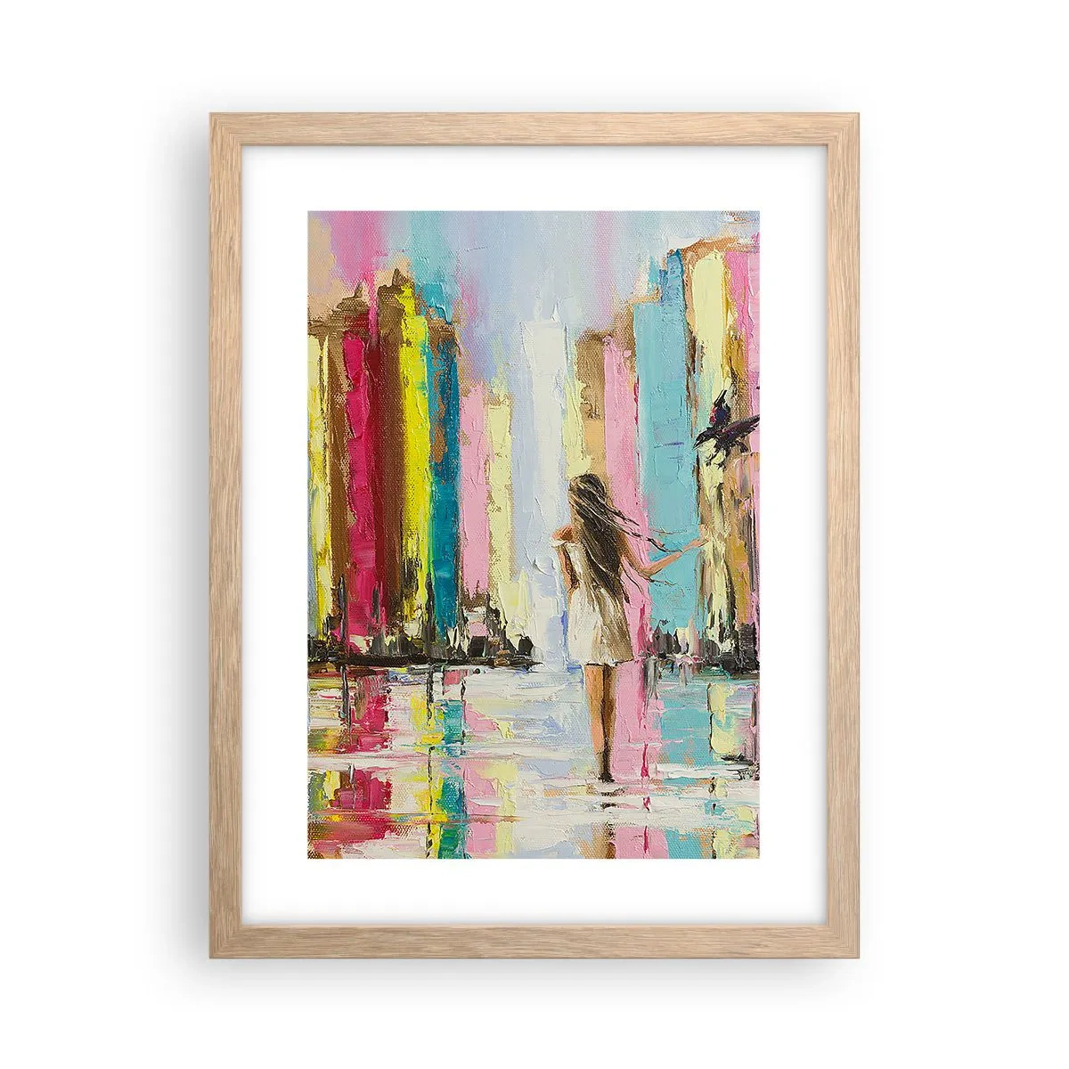 Plakat i ramme af lyst egetræ - Følg mig - 30x40 cm