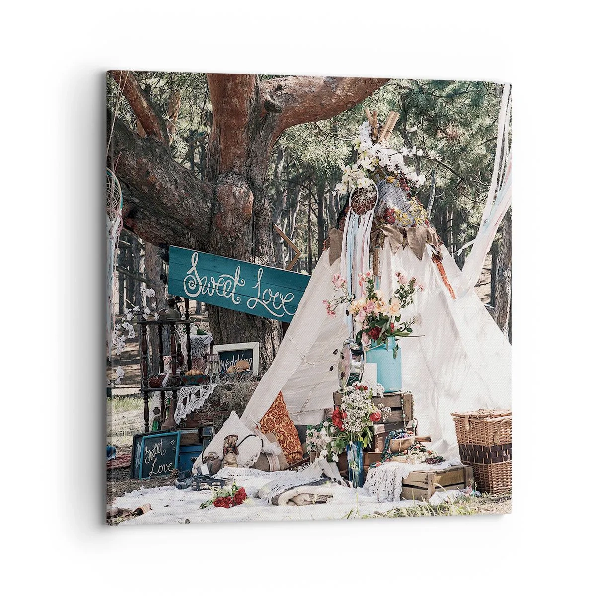 Lærredstryk - Billede på lærred - Make love… - 70x70 cm