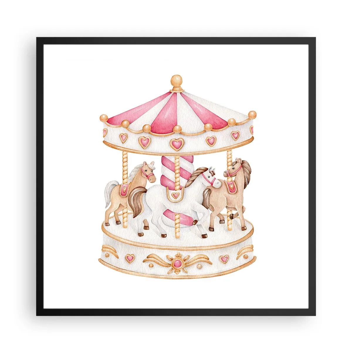 Plakat i sort ramme - Barndommens søde verden - 60x60 cm