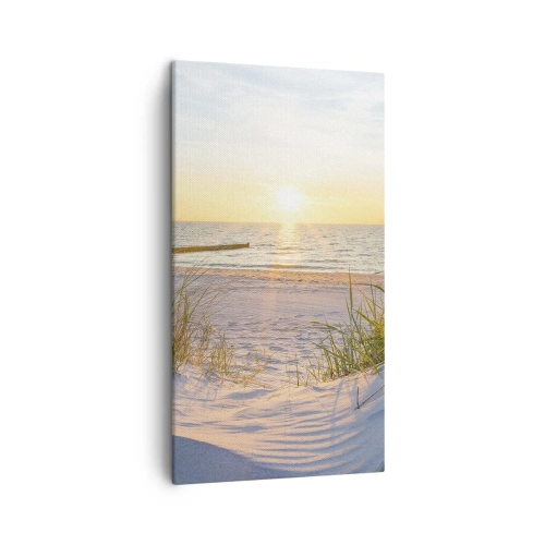 Lærredstryk - Billede på lærred - Havet brummer, fuglene synger, en vild strand midt i græsset.... - 45x80 cm