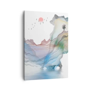 Lærredstryk - Billede på lærred - Mod krystalbjergene - 50x70 cm