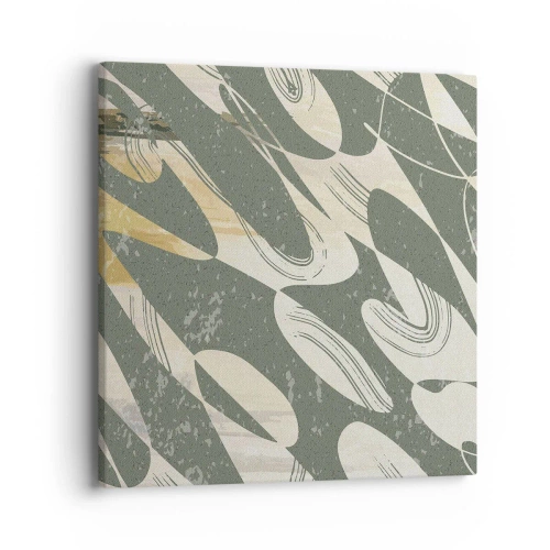 Lærredstryk - Billede på lærred - Rytmisk abstraktion - 40x40 cm