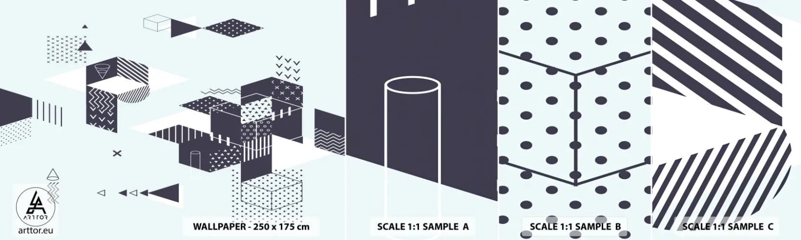 Prøve Fototapet Selvklæbende Deluxe Sticker - I matematikkens sjæl - Abstraktion, Stykke, Moderne mønster - 100x30 cm