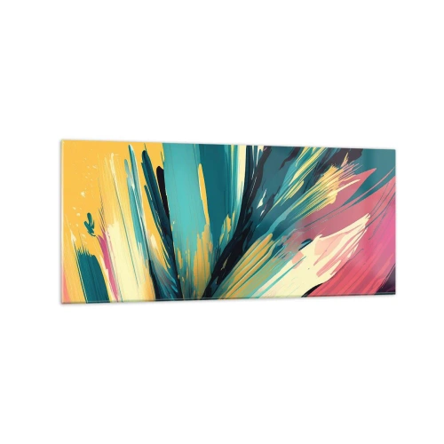 Billede på glas - Komposition - en eksplosion af glæde - 120x50 cm
