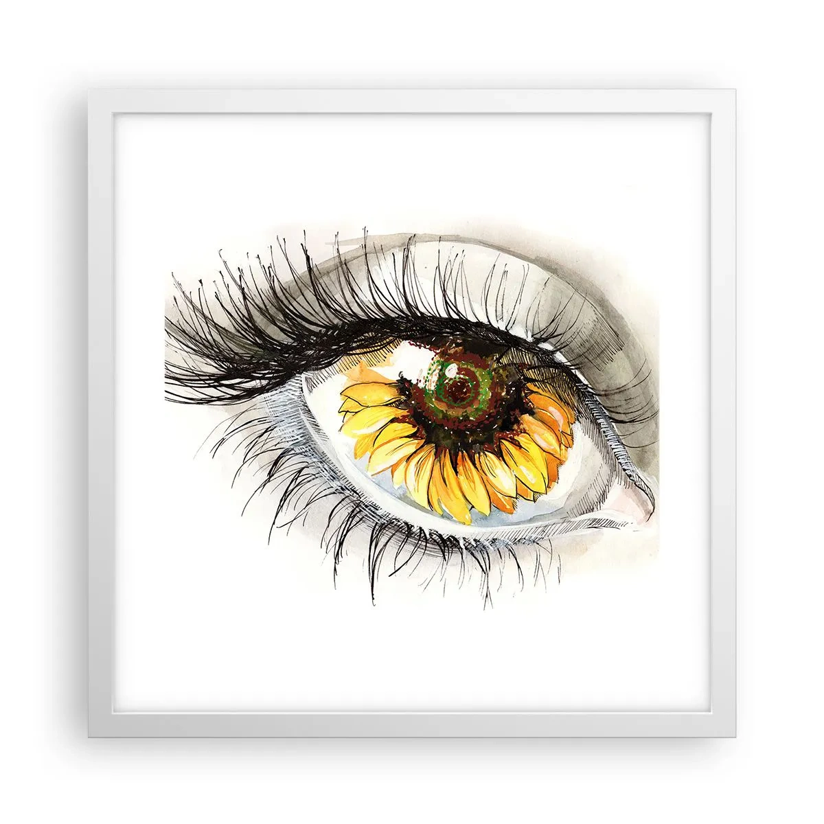 Plakat i hvid ramme - Et look lige så varmt som sommeren - 40x40 cm