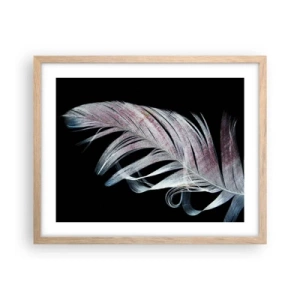 Plakat i ramme af lyst egetræ - Tænk om berøring - 50x40 cm