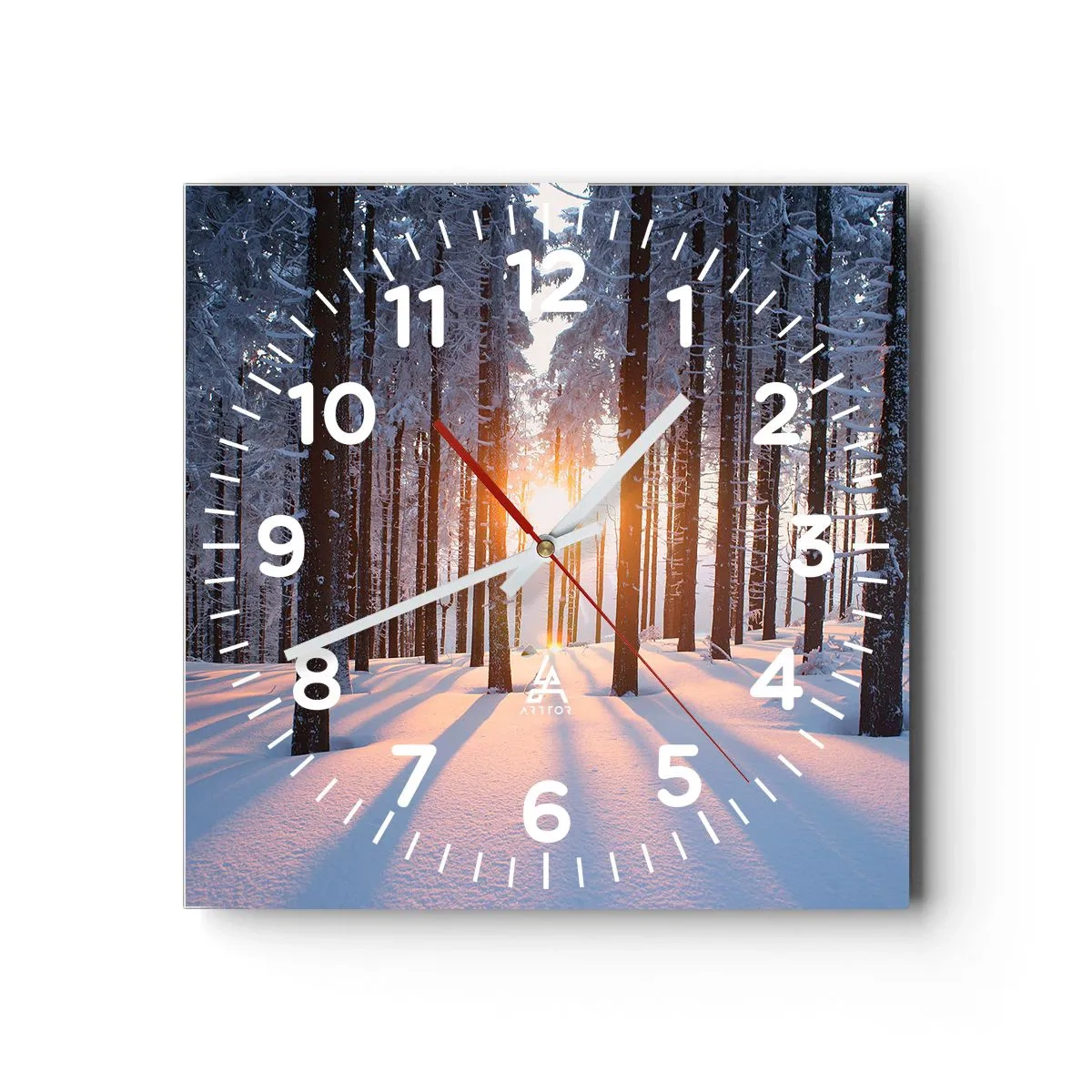 Vægur, Uret - Klart i sort og hvidt - 40x40 cm