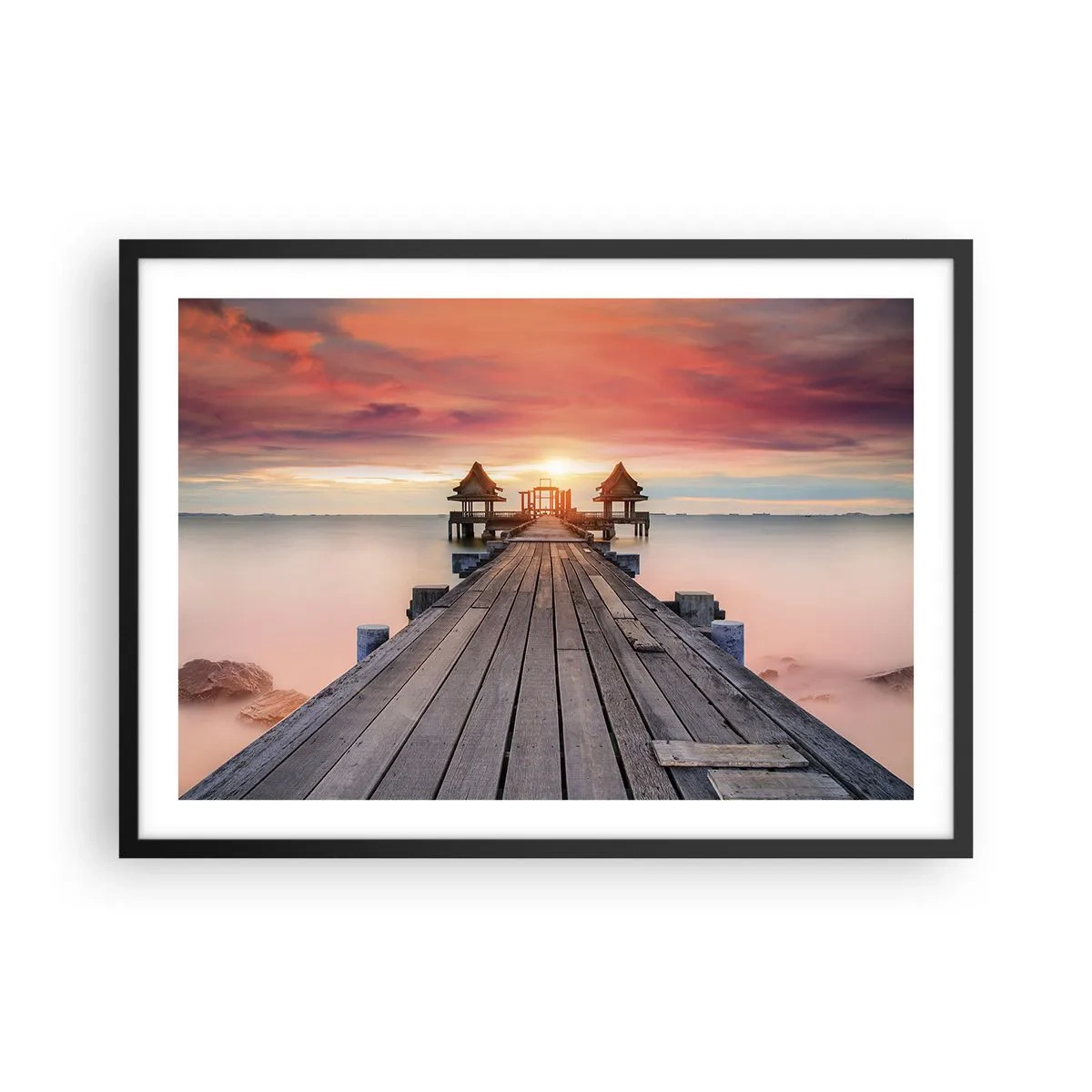 Plakat i sort ramme - Fra vest til øst - 70x50 cm