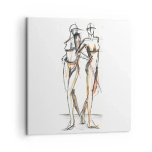 Lærredstryk - Billede på lærred - En undersøgelse af charme - 50x50 cm