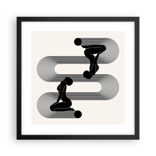 Plakat i sort ramme - Sensuel symmetri - 40x40 cm