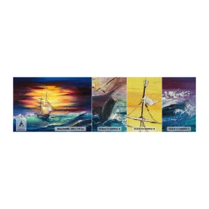 Prøve Fototapet Premium Sand - At trodse bølgerne - Sejlskib, Hav, Storm - 100x30 cm