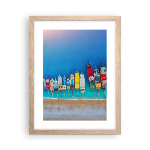 Plakat i ramme af lyst egetræ - Fra et fugleperspektiv - 30x40 cm