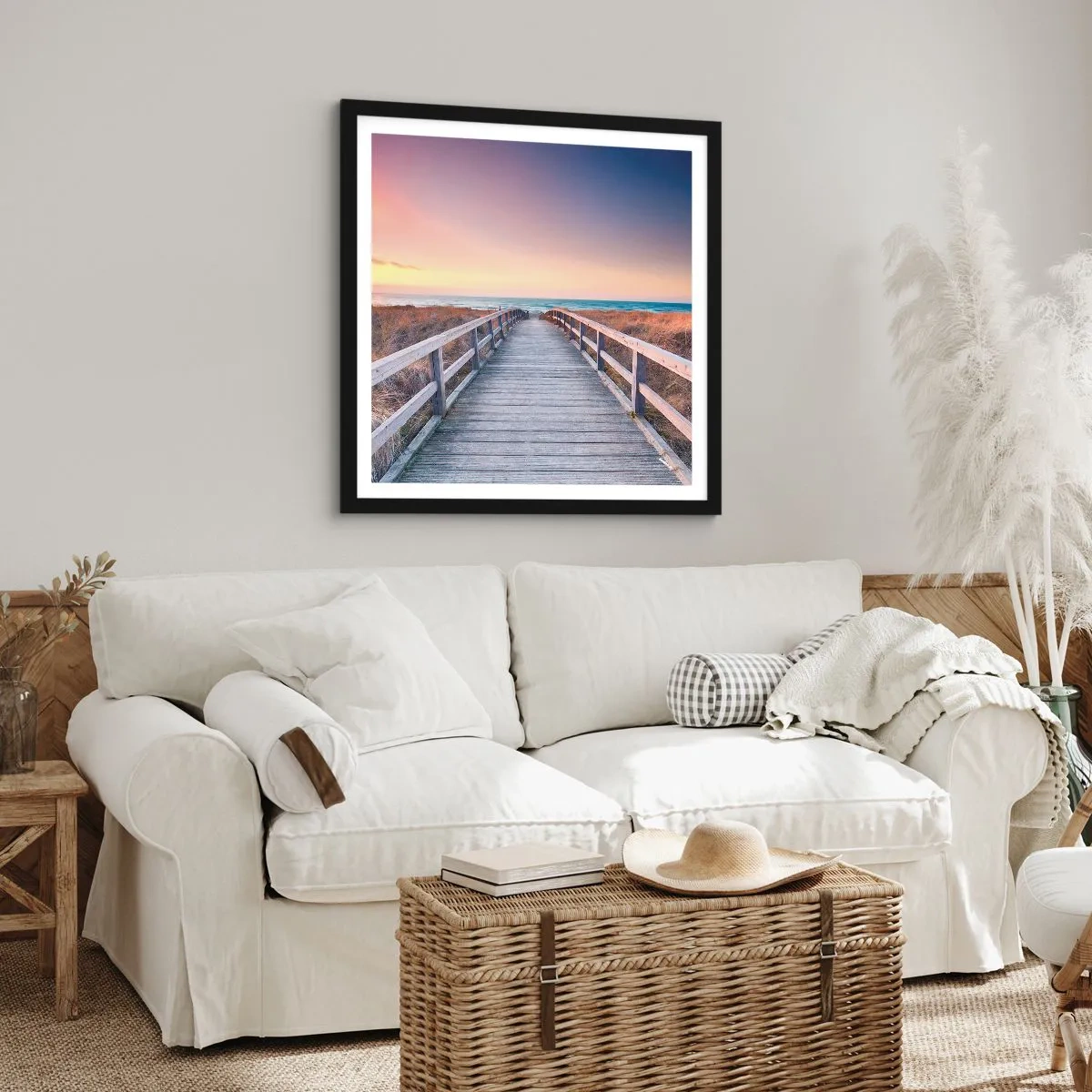 Plakat i sort ramme - Baltisk aften aura - 40x40 cm
