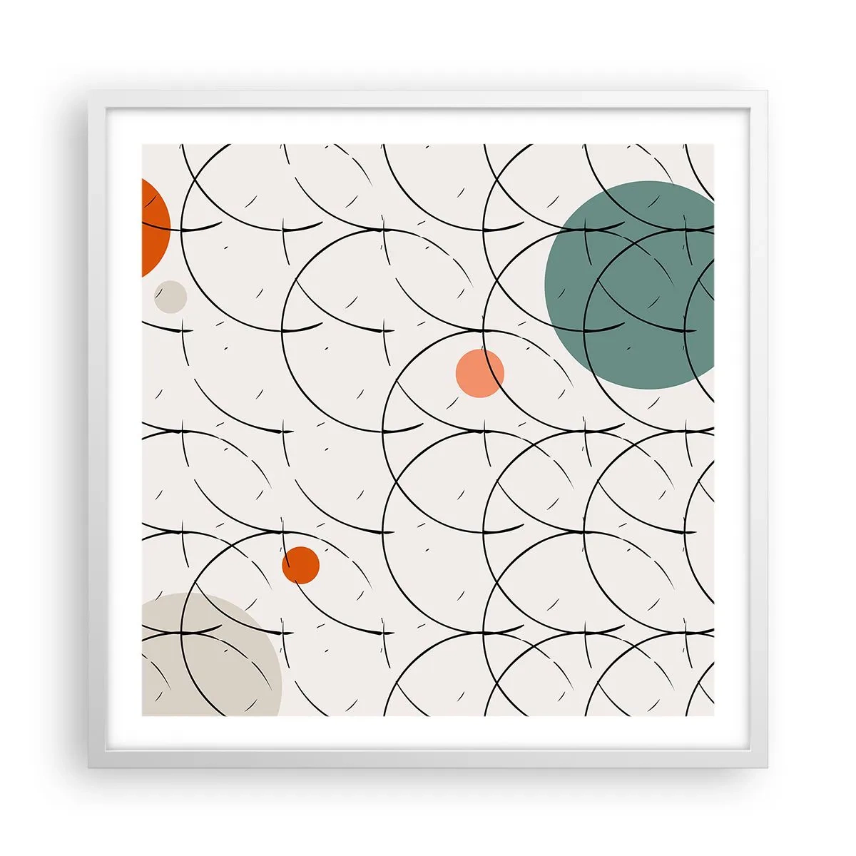 Plakat i hvid ramme - I popkunstens ånd - 60x60 cm