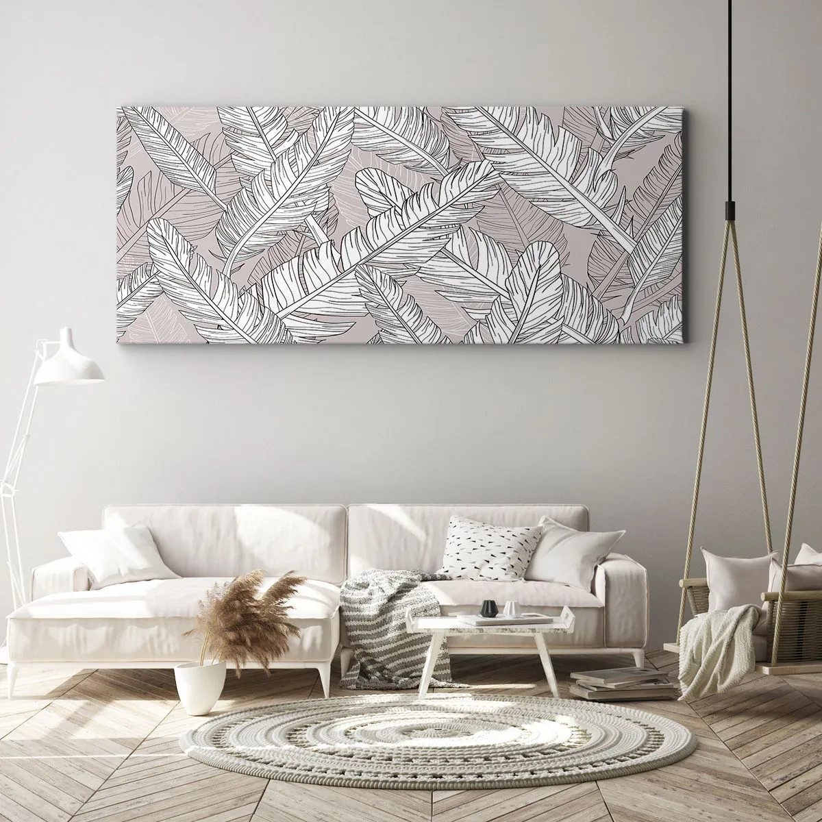 Lærredstryk - Billede på lærred - Fjerlig uro - 120x50 cm