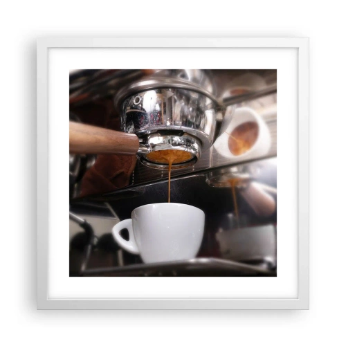 Plakat i hvid ramme - Et godt øjeblik på dagen - 40x40 cm