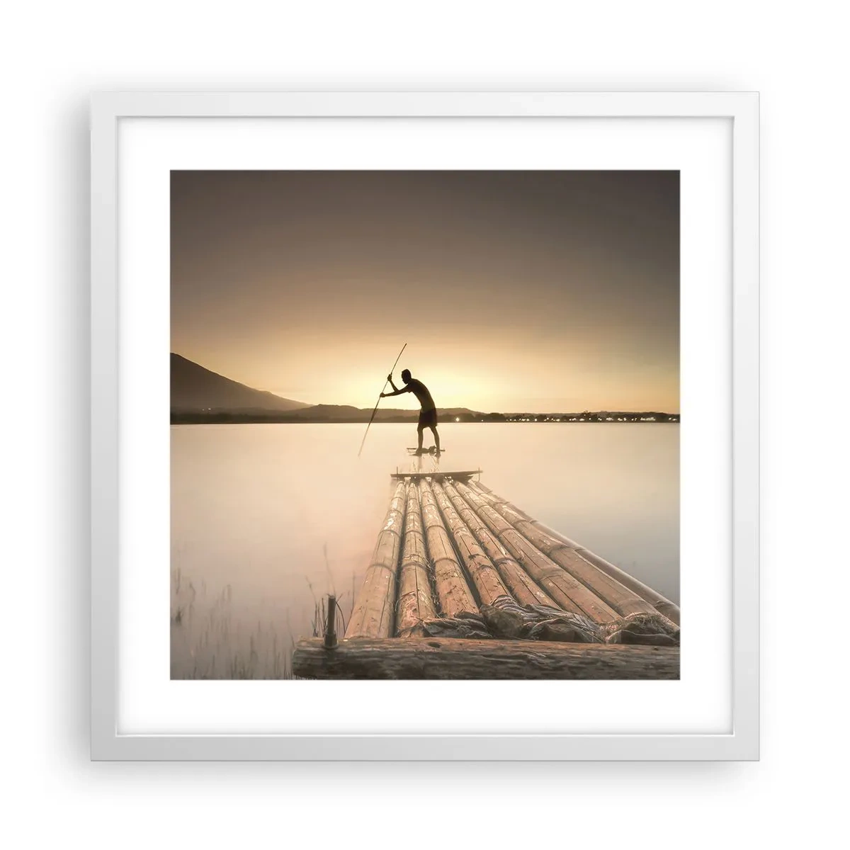 Plakat i hvid ramme - Før du hviler - 40x40 cm