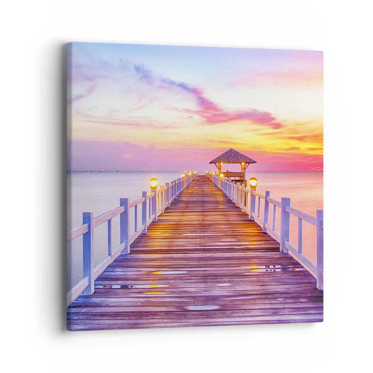 Lærredstryk - Billede på lærred - Lilagylden stilhed om aftenen - 40x40 cm