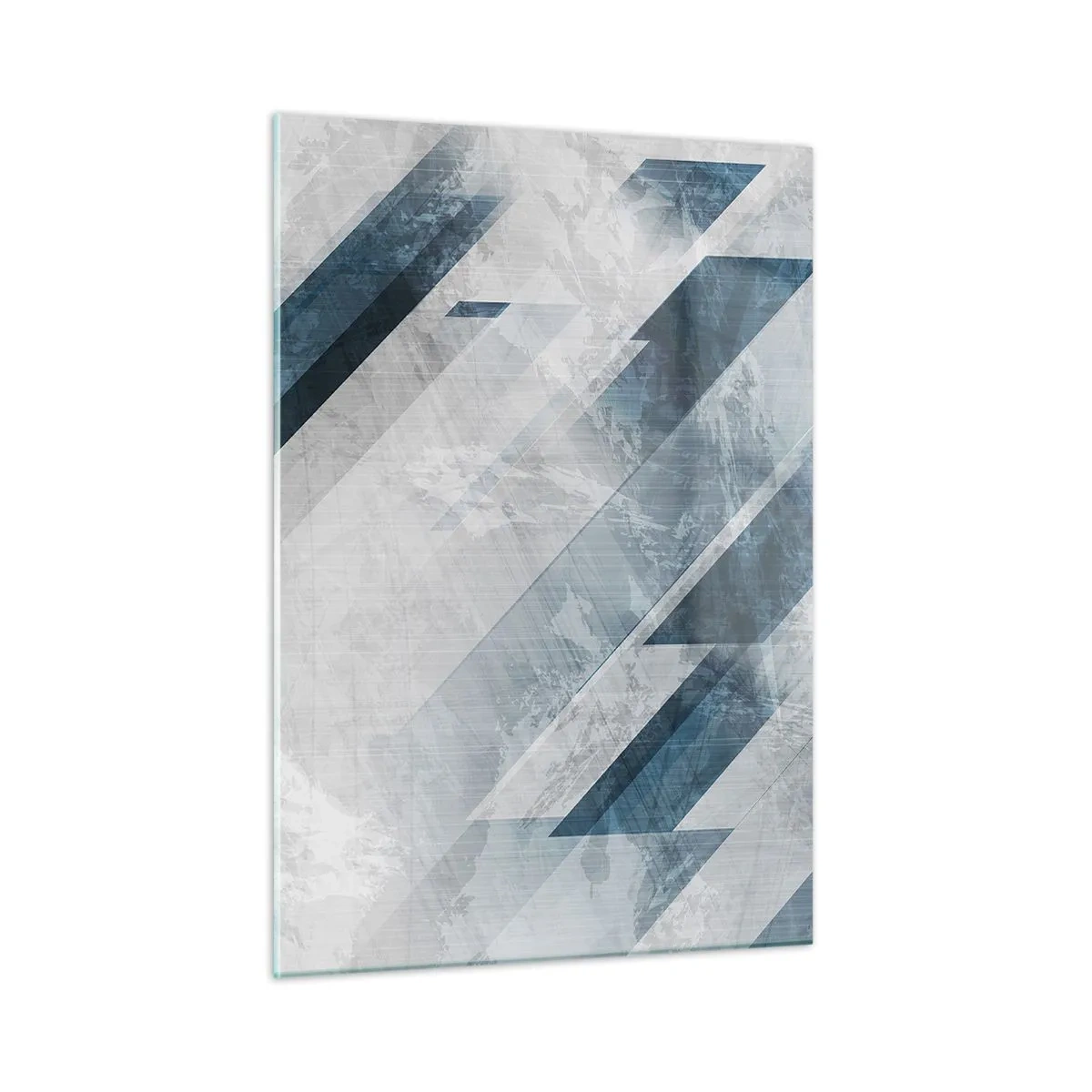 Billede på glas - Rumlig komposition - bevægelse af gråtoner - 50x70 cm