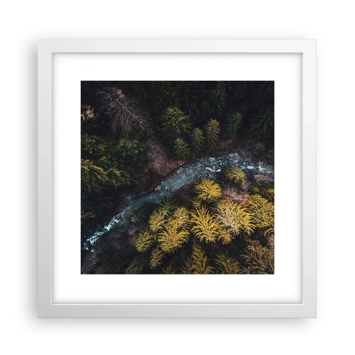 Plakat i hvid ramme - Hurtigt, stadig hurtigere - 30x30 cm