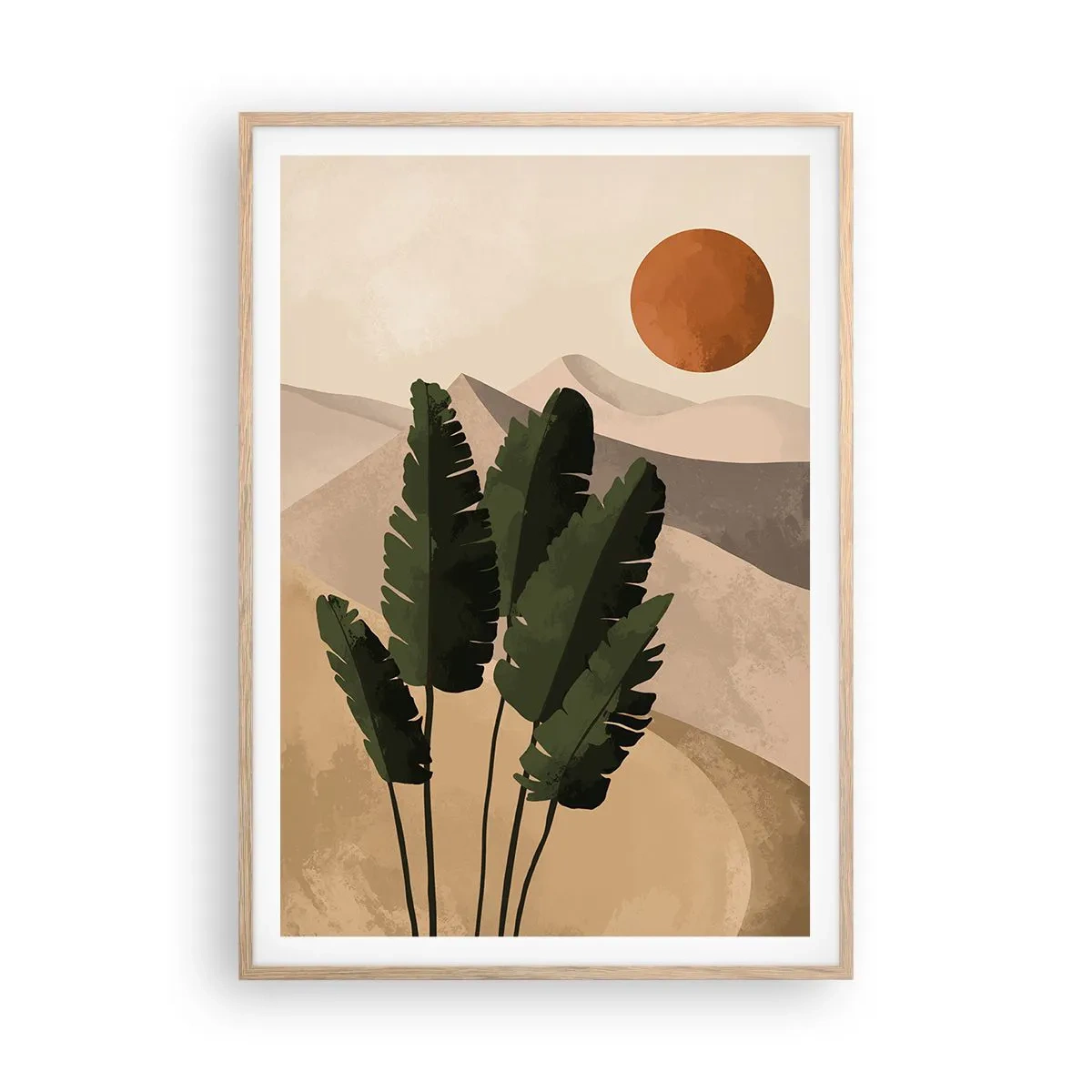 Plakat i ramme af lyst egetræ - Livets triumf - 70x100 cm