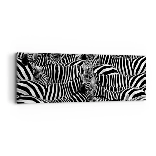 Lærredstryk - Billede på lærred - Stribet gruppeportræt - 90x30 cm