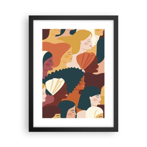 Plakat i sort ramme - Kun kvindelighed - 30x40 cm