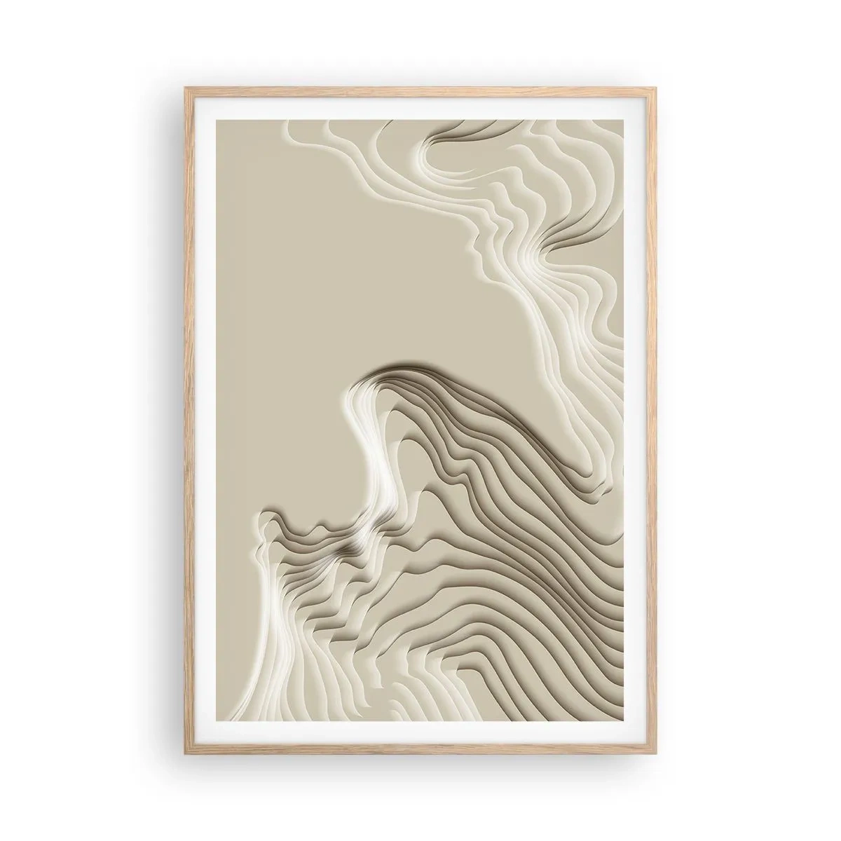 Plakat i ramme af lyst egetræ - Kunstens topografi - 70x100 cm