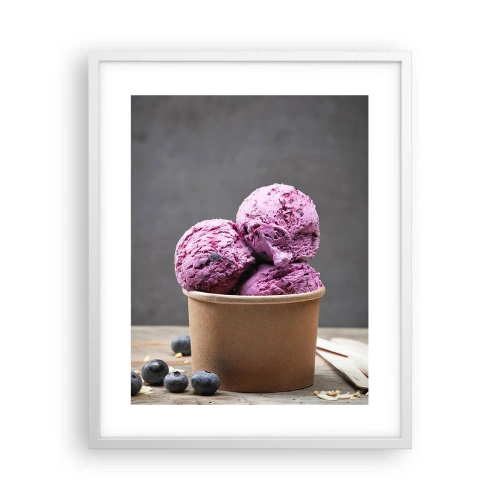 Plakat i hvid ramme - Sødme og kølighed - 40x50 cm