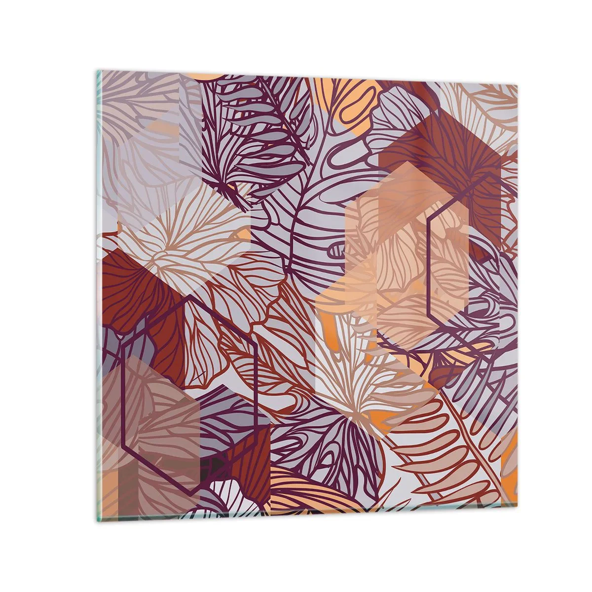 Billede på glas - Umuligt forhold mellem geometri og natur - 60x60 cm