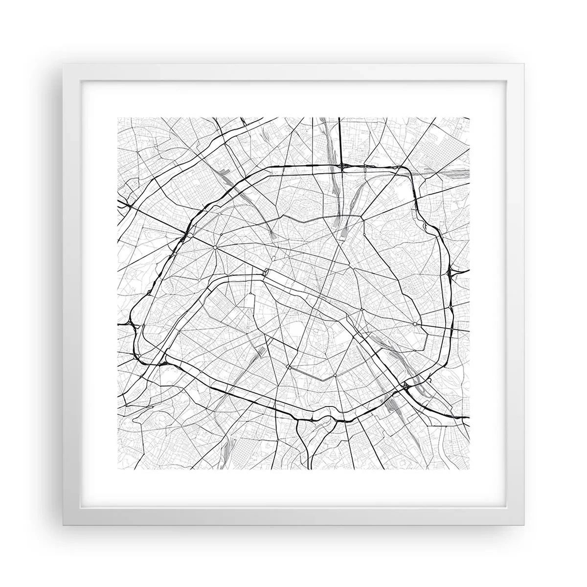 Plakat i hvid ramme - Paris' blomst - 40x40 cm