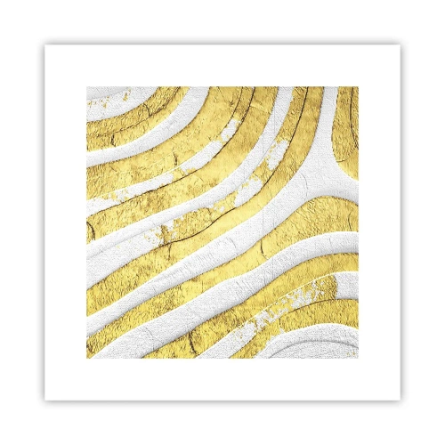 Plakat - Sammensætning i hvidt og guld - 30x30 cm