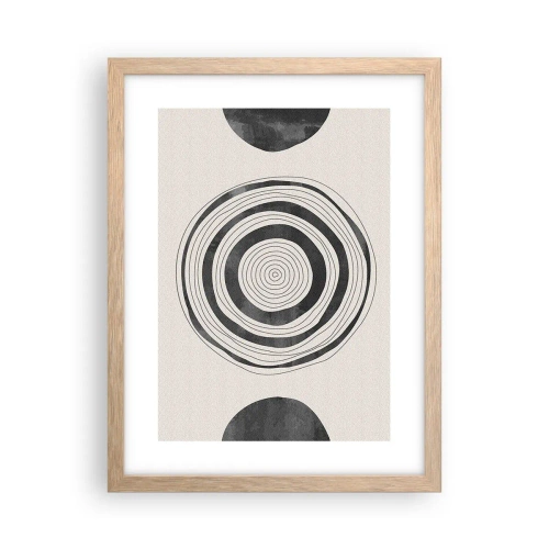 Plakat i ramme af lyst egetræ - Det vigtige er det, der er imellem - 30x40 cm