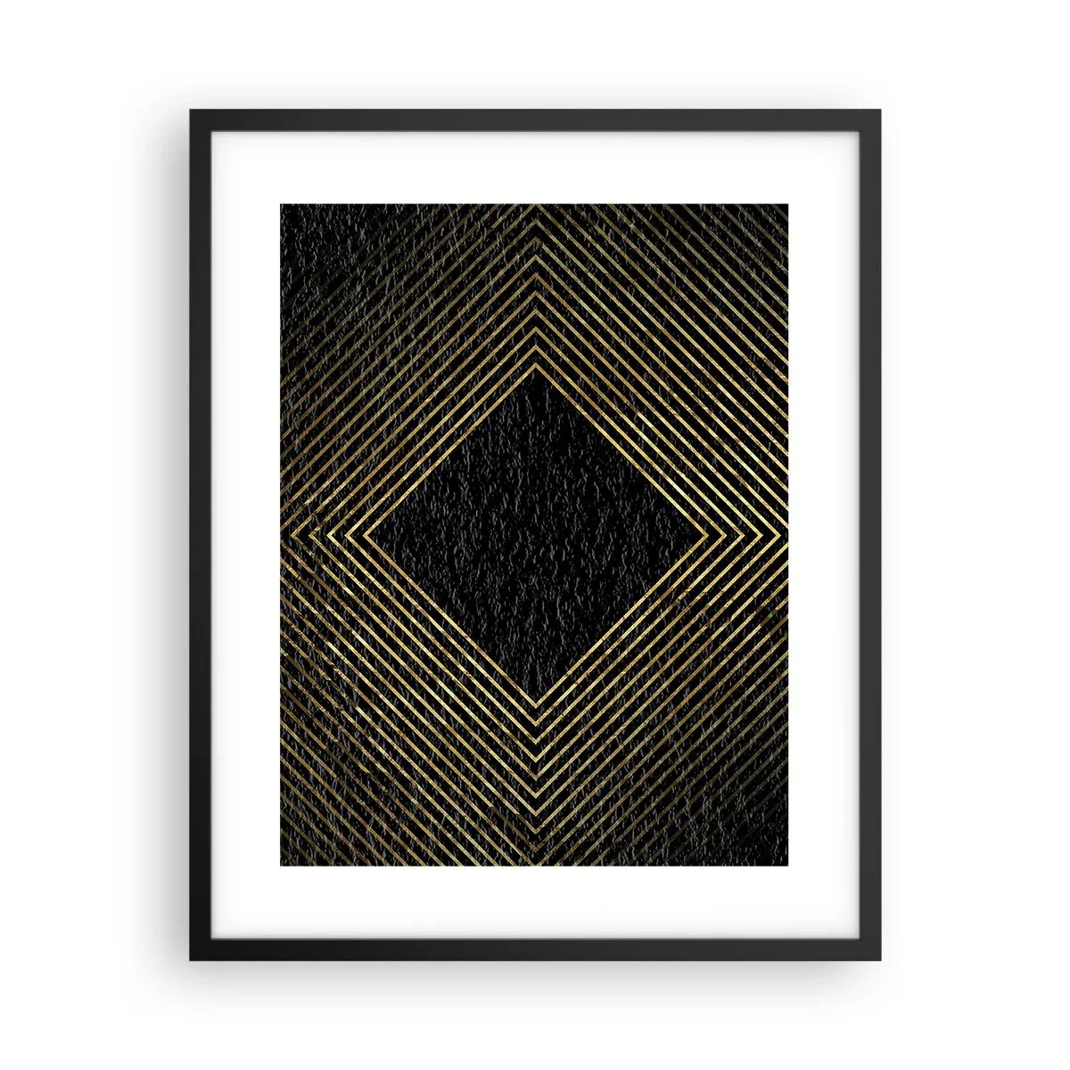 Plakat i sort ramme - Geometri i glamour-stil - 40x50 cm