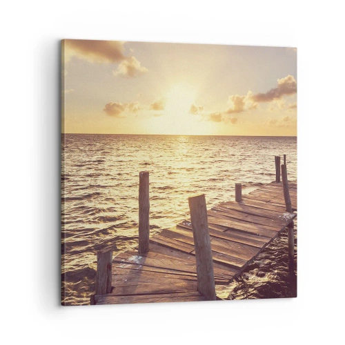 Lærredstryk - Billede på lærred - Gyldent land af blidhed - 60x60 cm
