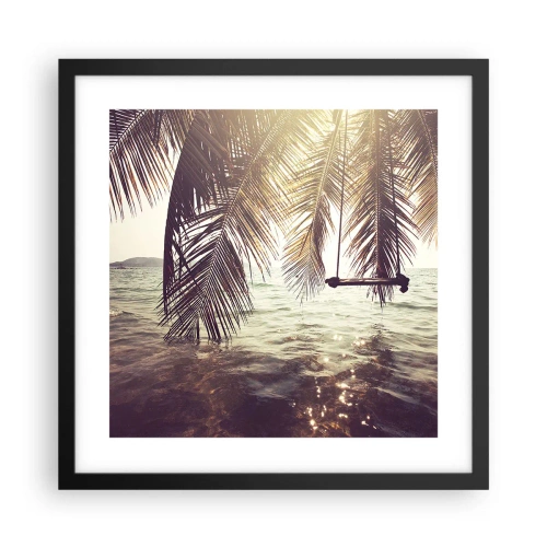 Plakat i sort ramme - Du kan svæve i skyerne efter behag - 40x40 cm